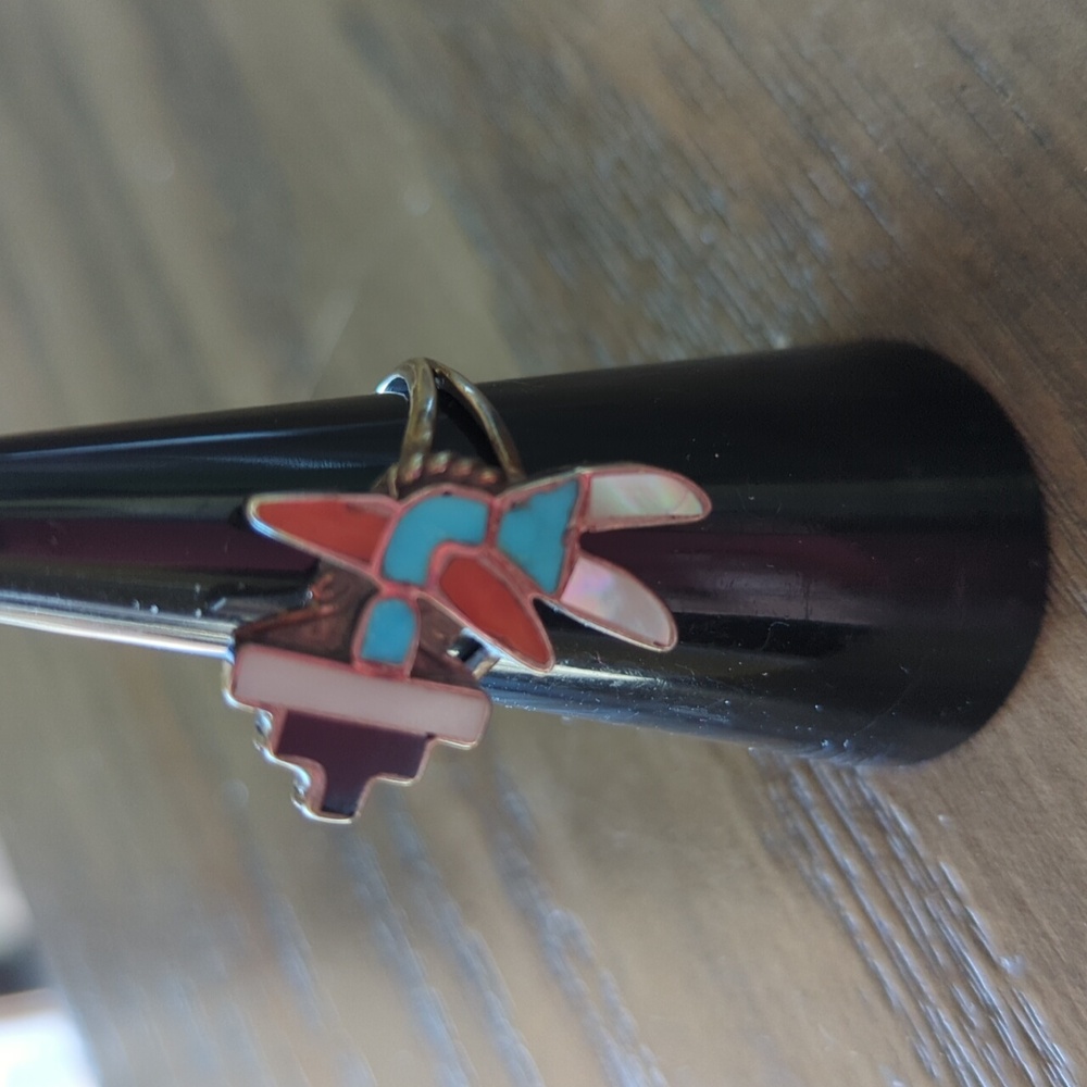 Vintage Native American Zuni Medicine Man Kachina Ring - Picture 9 of 12